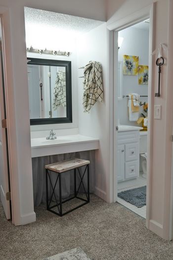 powder room at Tall Timber Apartments, Cincinnati